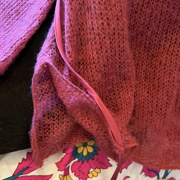Arden B mauve satin and angora sheer everywhere but bodice dress sweater M - Picture 8 of 8